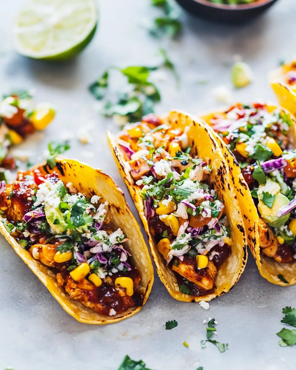 Classic BBQ Chicken Tacos With Slaw image