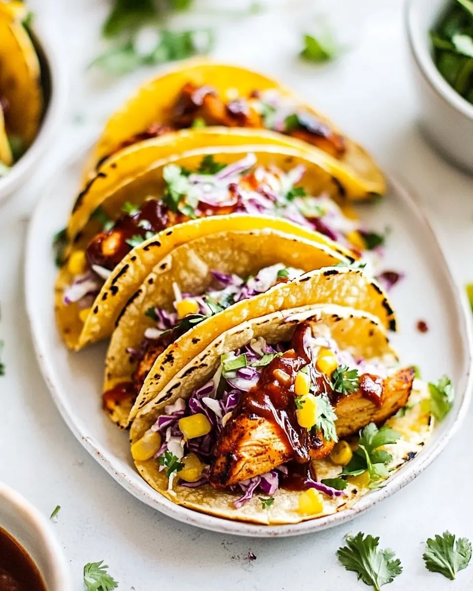 Easy BBQ Chicken Tacos With Slaw recipe photo