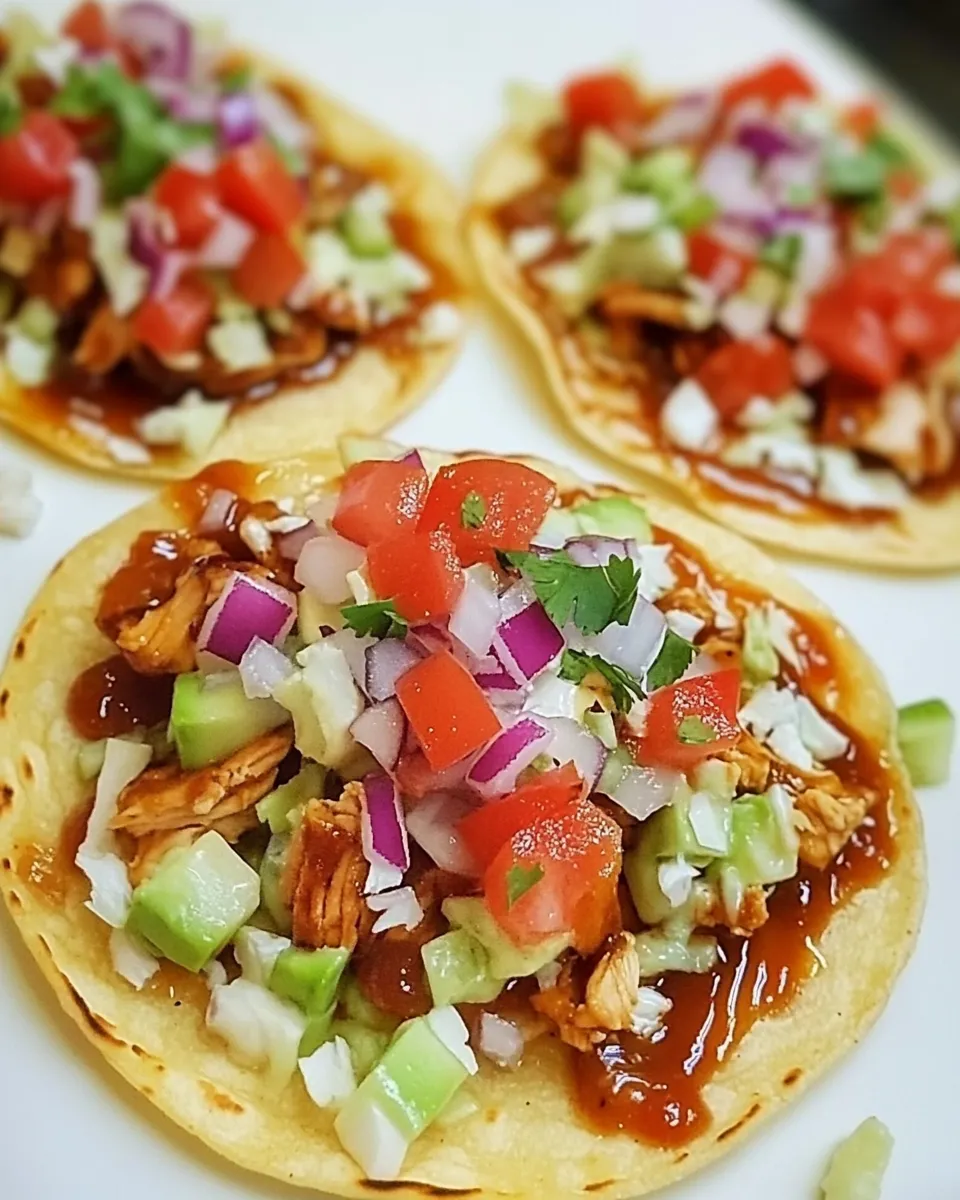 Delicious BBQ Chicken Tostadas dish photo