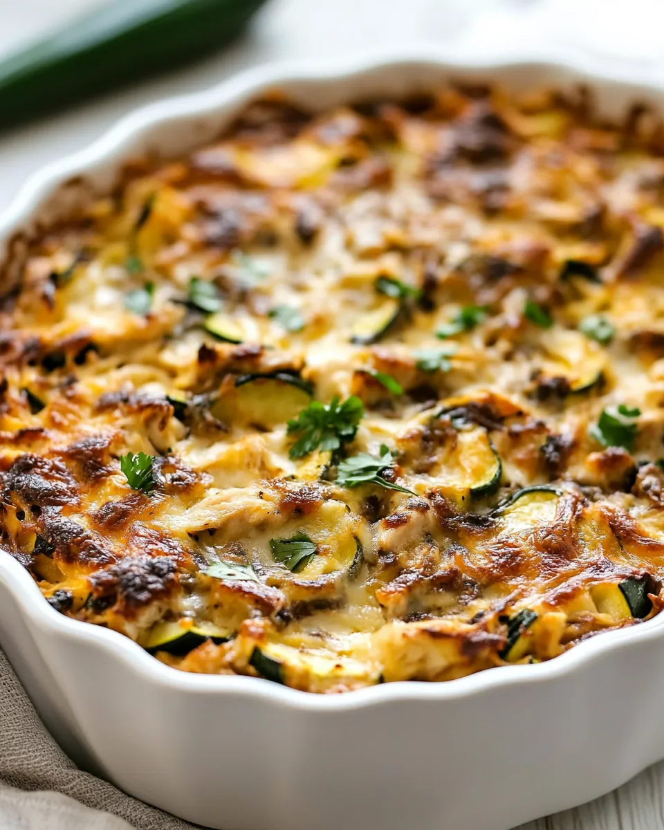 Homemade BBQ Chicken Zucchini Noodle Casserole recipe photo