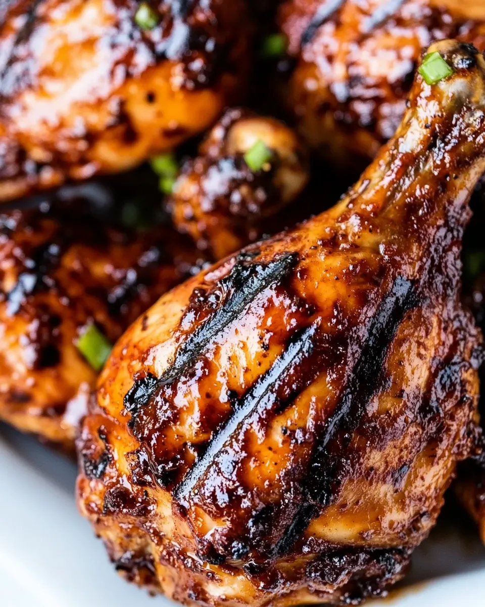 Easy BBQ Grilled Butterflied Chicken Drumsticks food shot
