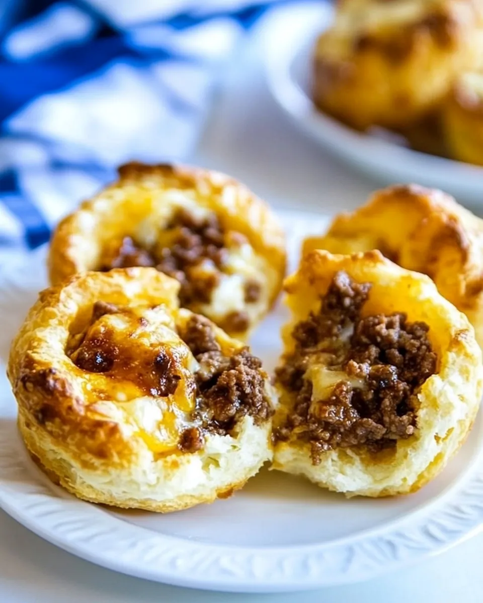 Delicious BBQ Ground Beef Biscuit Cups plate image