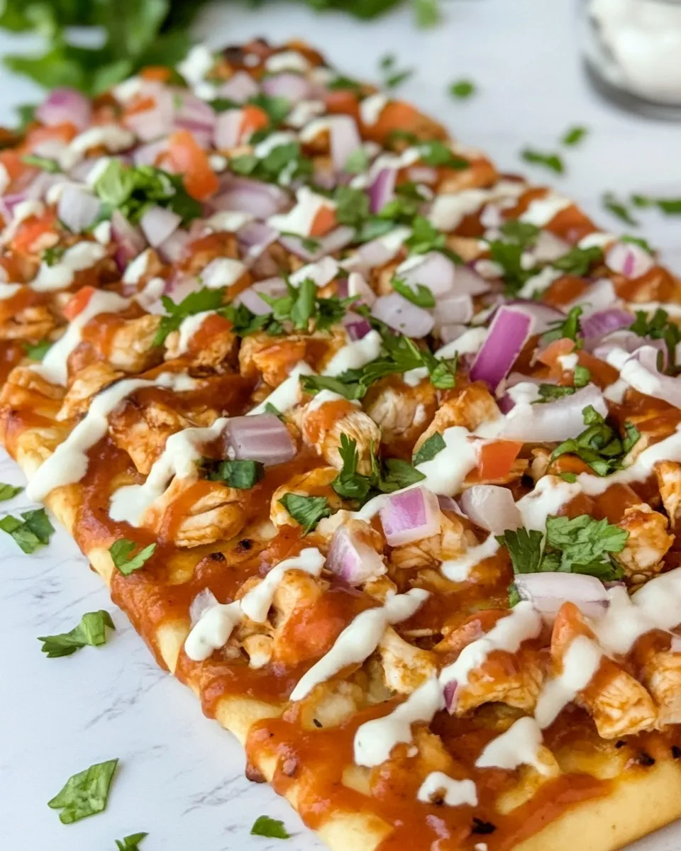 Easy BBQ Ranch Chicken Flatbread recipe image