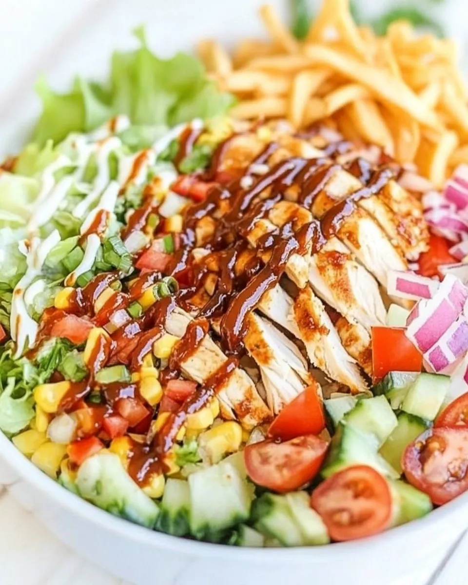 Easy BBQ Ranch Chicken Salad food shot