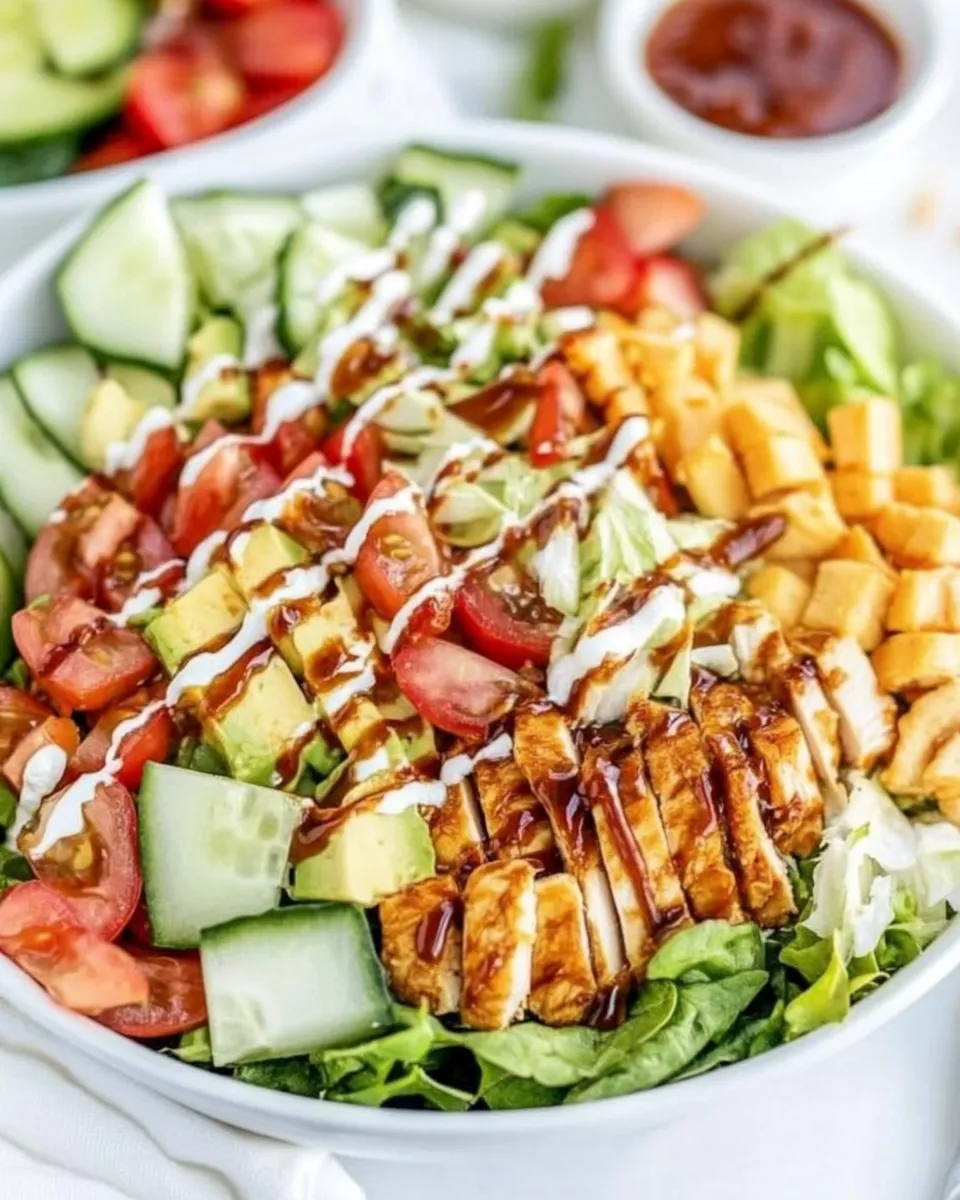 Delicious BBQ Ranch Chicken Salad plate image