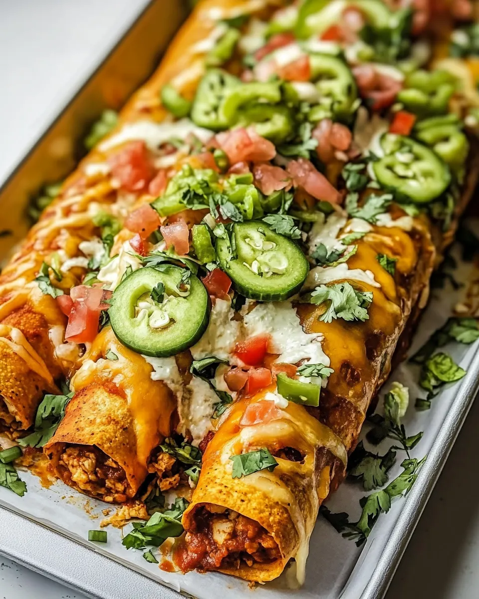 easy Baked Cheesy Cuban Chicken Taquitos. recipe image