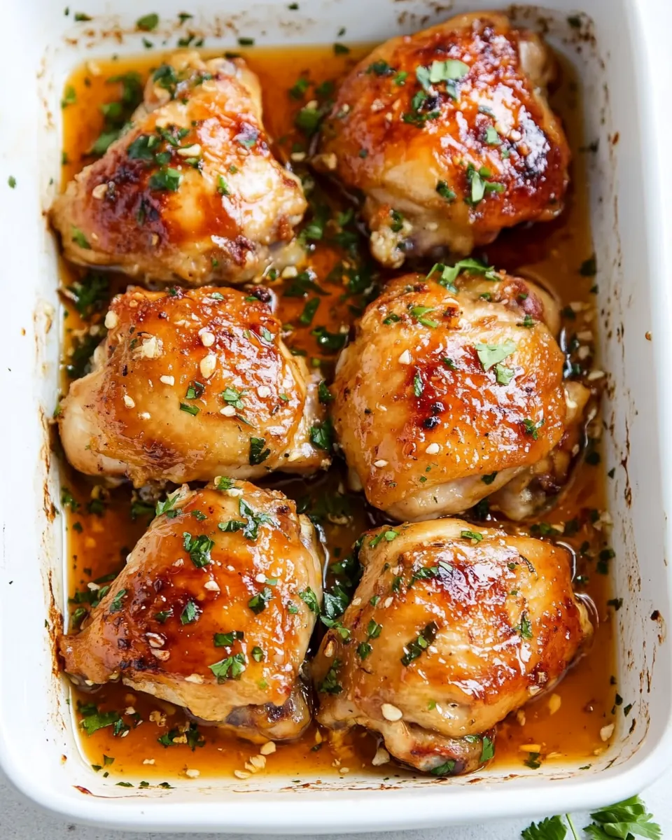 Delicious Baked Chicken with Honey Garlic shot