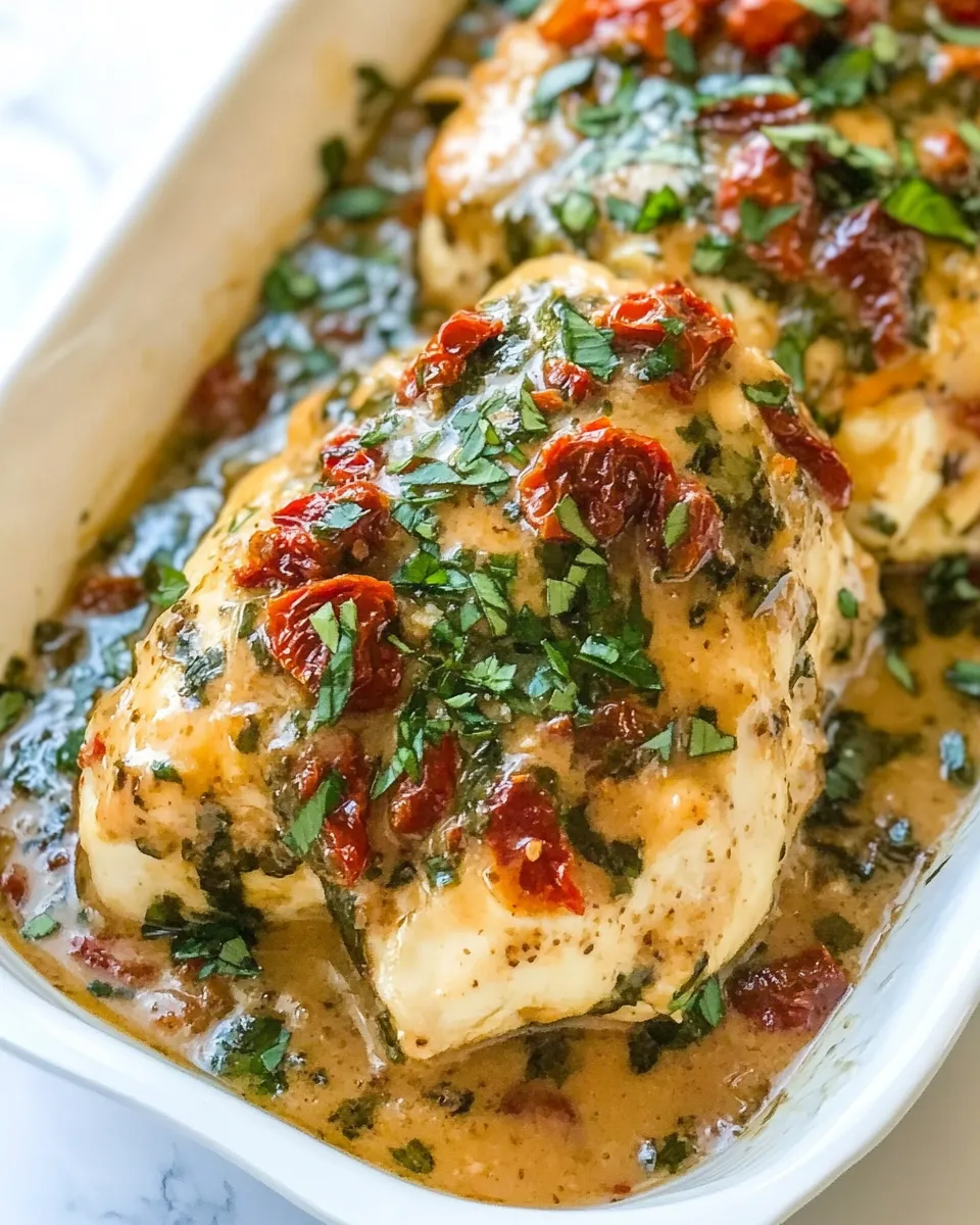 Easy Baked Creamy Sun-Dried Tomato Chicken recipe image