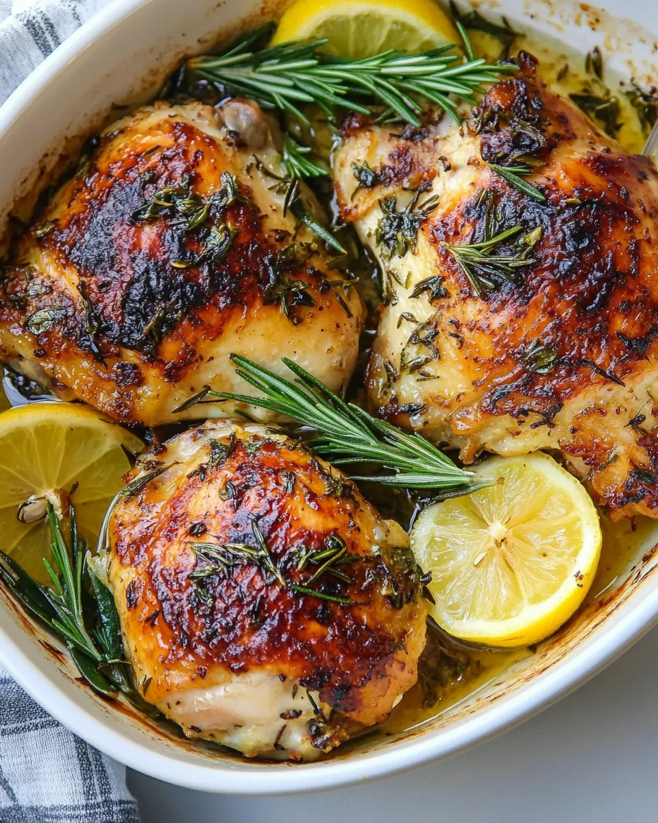 Easy Baked Garlic Lemon Rosemary Chicken recipe photo