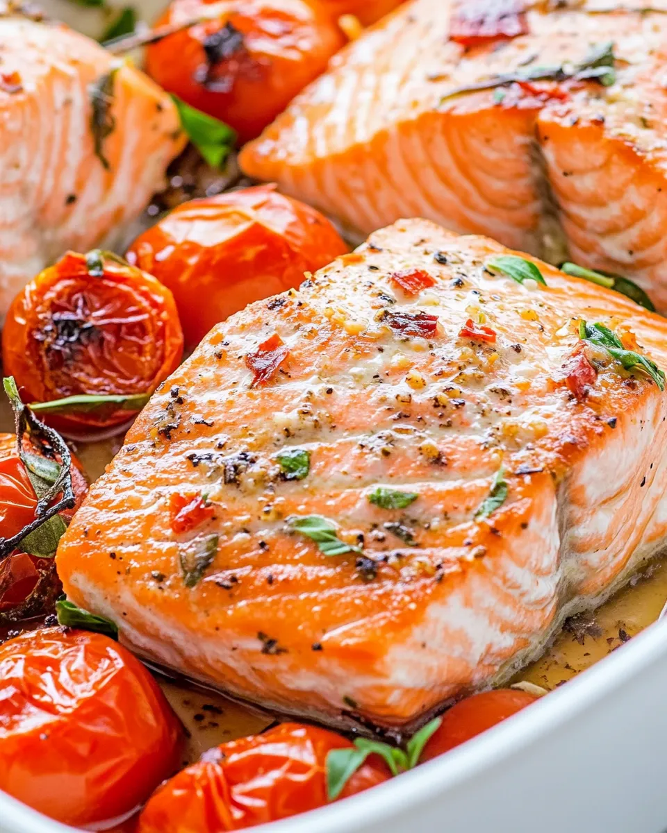 Quick Baked Salmon with Roasted Tomatoes photo