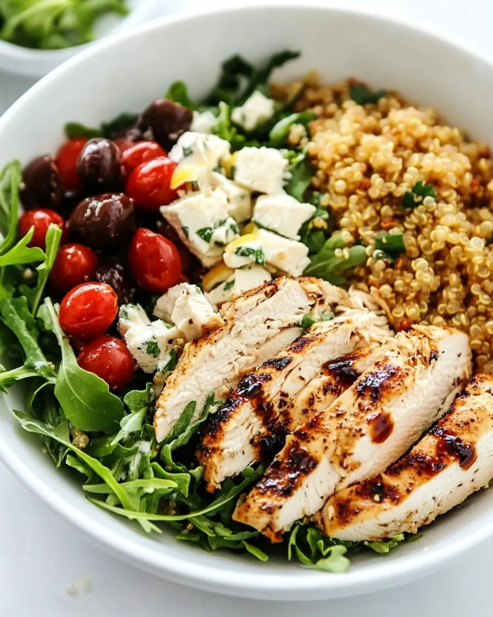 Easy Balsamic Chicken Salad with Lemon Quinoa food shot