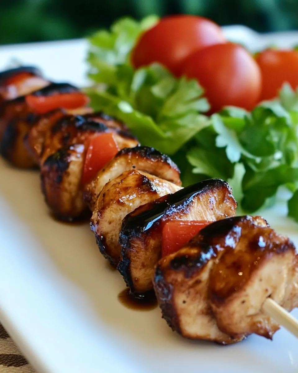 Delicious Balsamic Chicken Skewers Recipe food shot