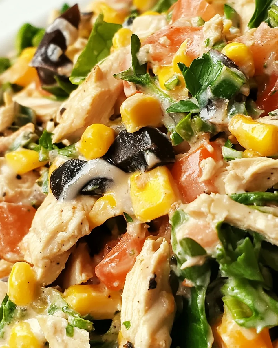 Easy Barbecue Chopped Chicken Salad food shot