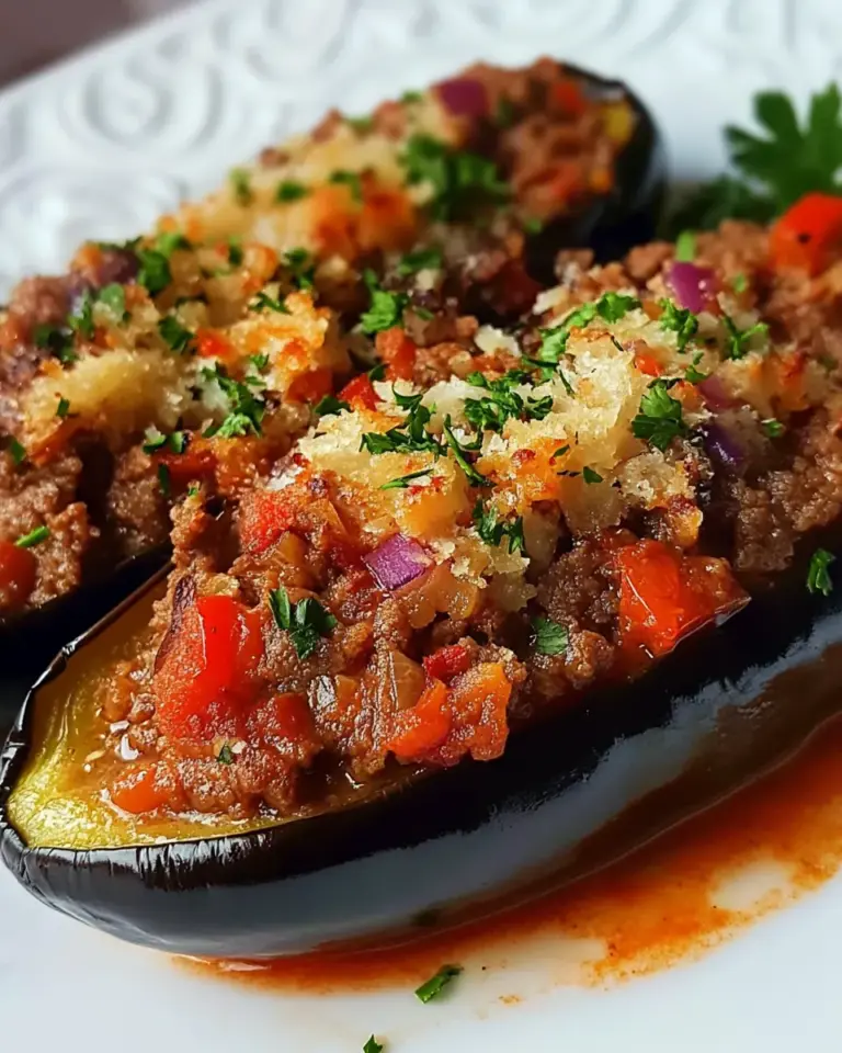 Homemade Beef Stuffed Eggplants recipe photo