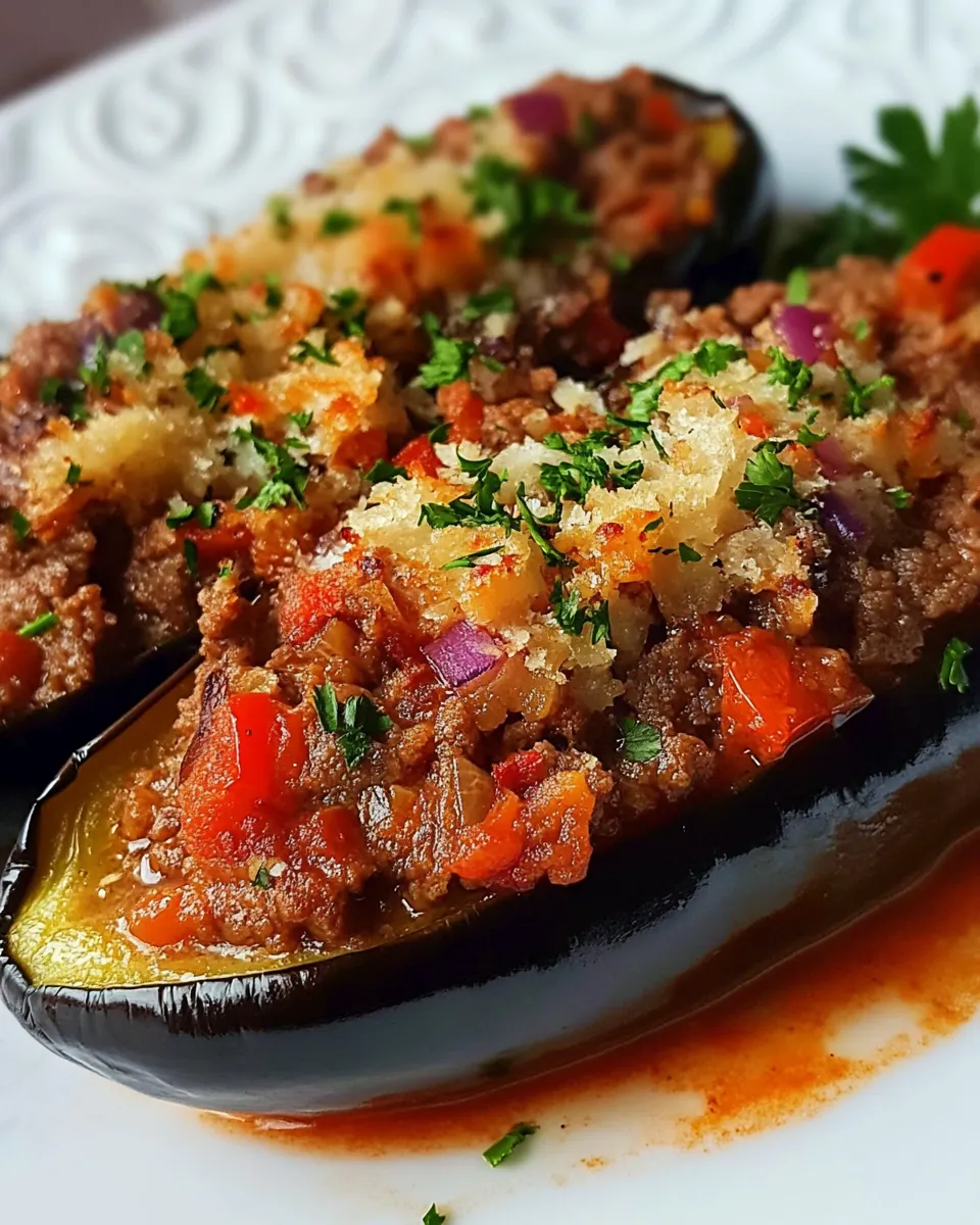 Homemade Beef Stuffed Eggplants recipe photo