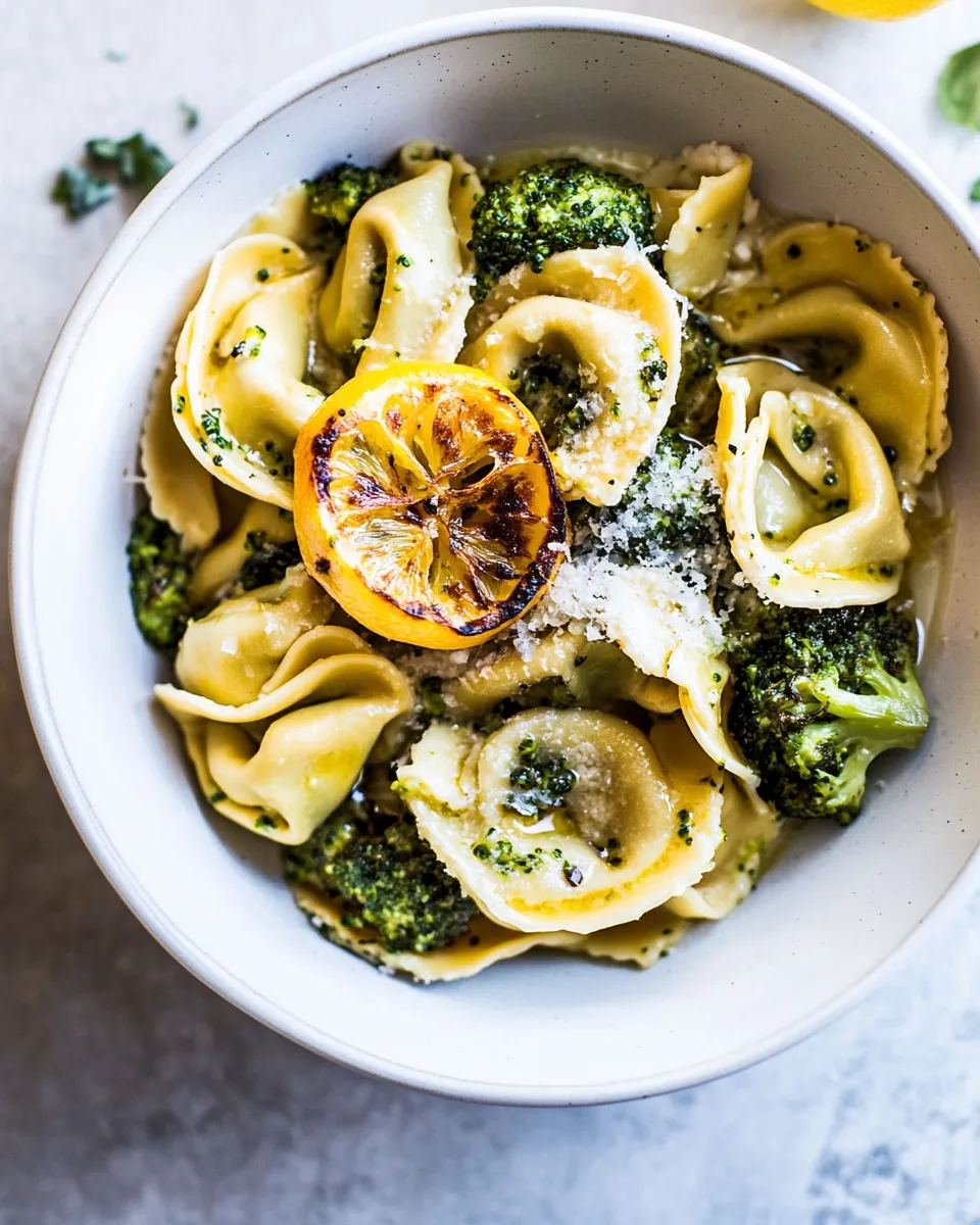 easy Best Easy Broccoli Cheese Tortellini with Fried Lemon. picture