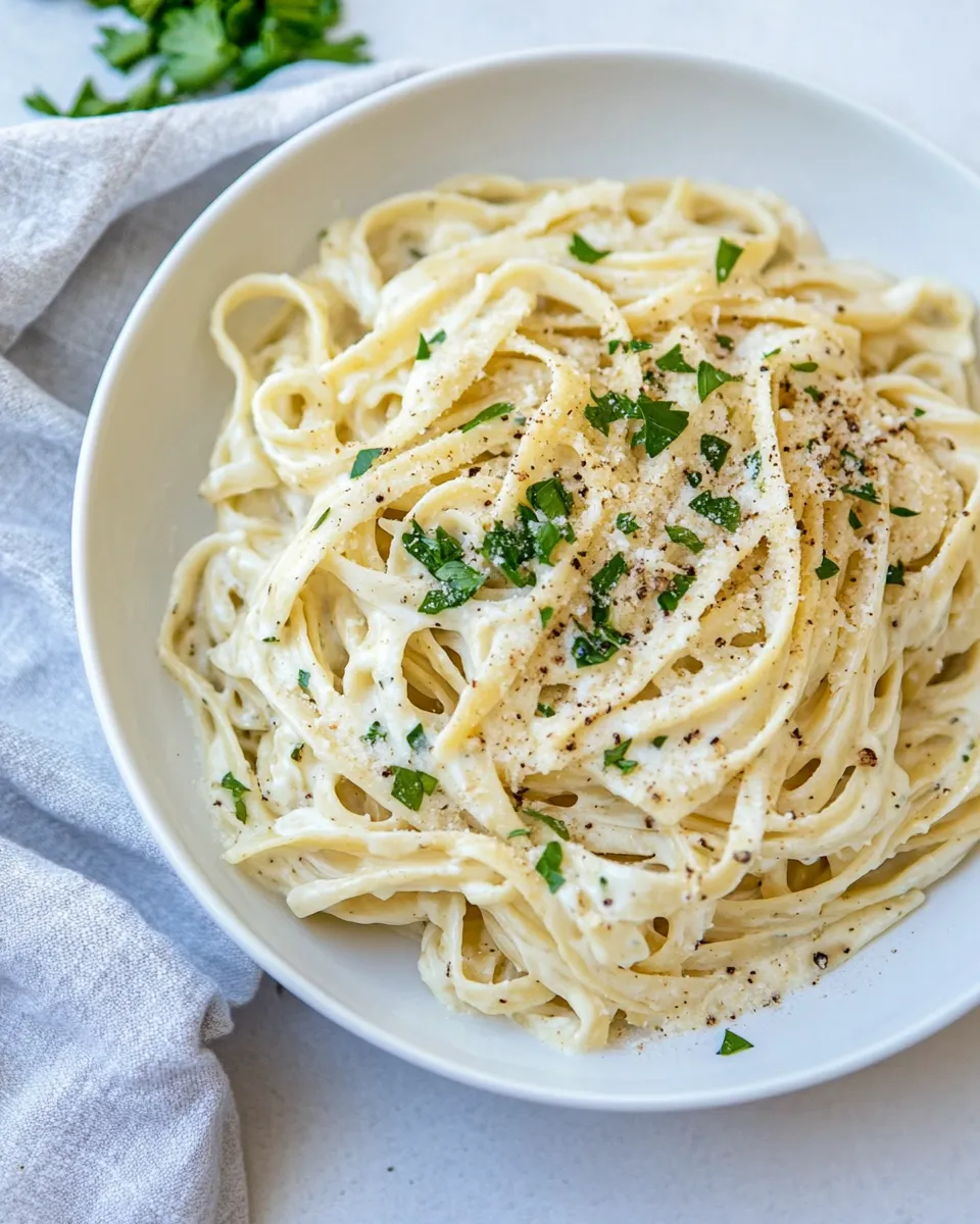 delicious Best Ever Fettuccine Alfredo shot
