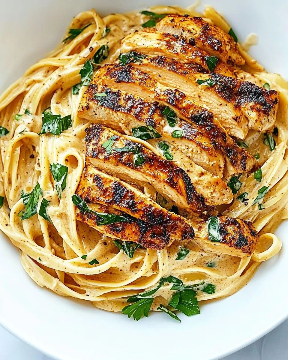 Classic Blackened Chicken Alfredo Recipe image