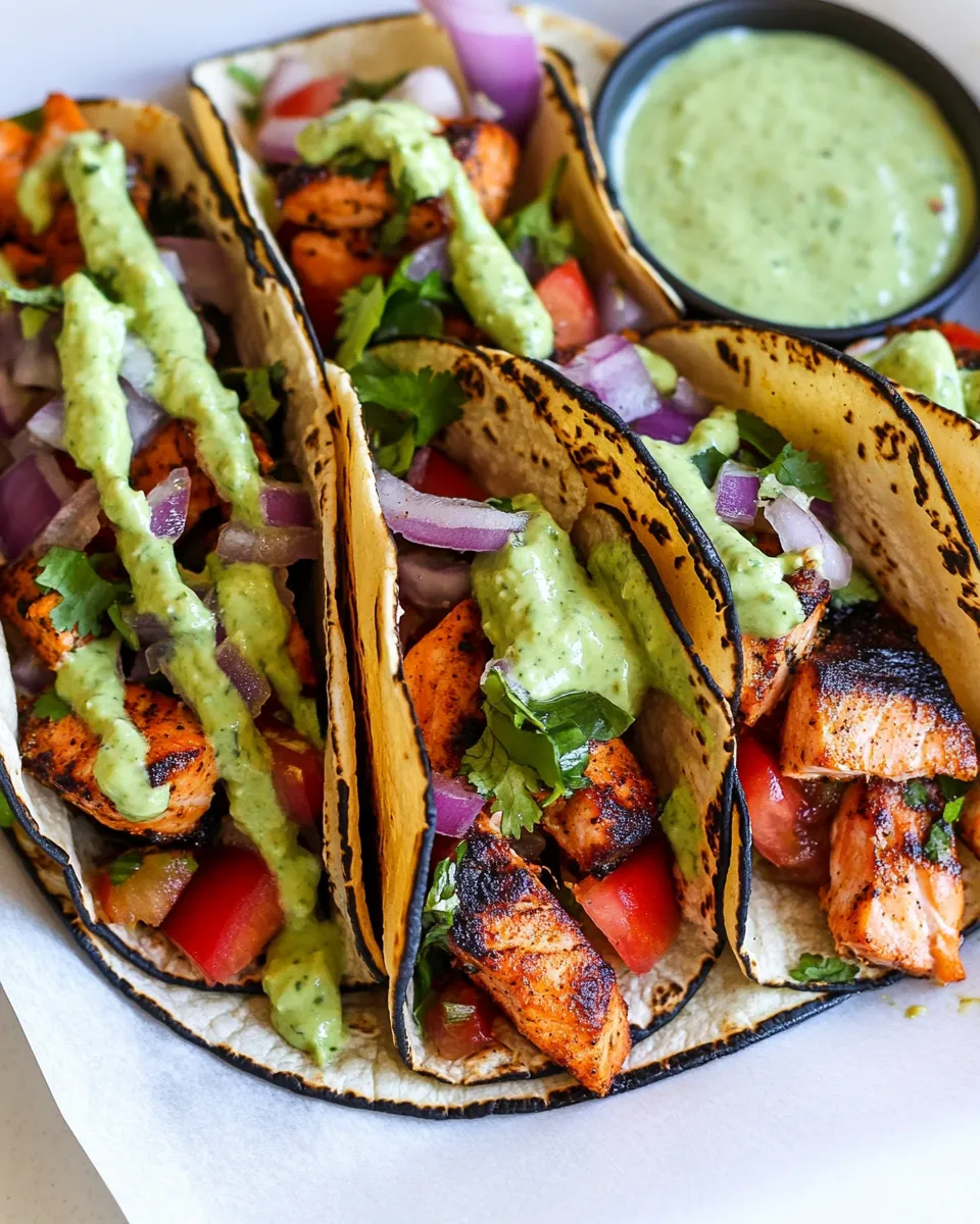 Homemade Blackened Salmon Tacos recipe photo