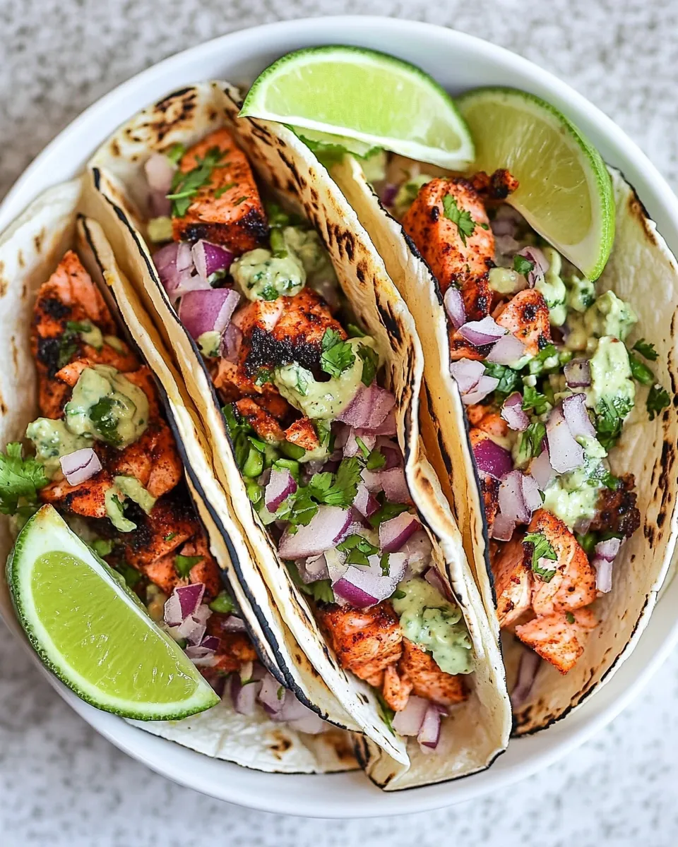 Classic Blackened Salmon Tacos dish photo