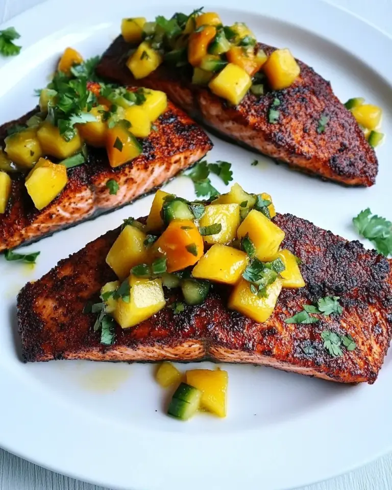 Delicious Blackened Salmon with Mango Salsa photo