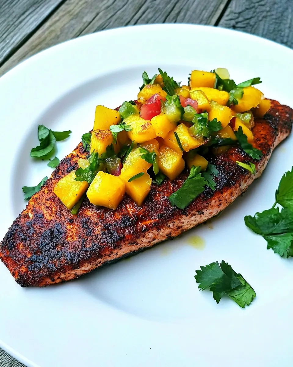 Healthy Blackened Salmon with Mango Salsa image