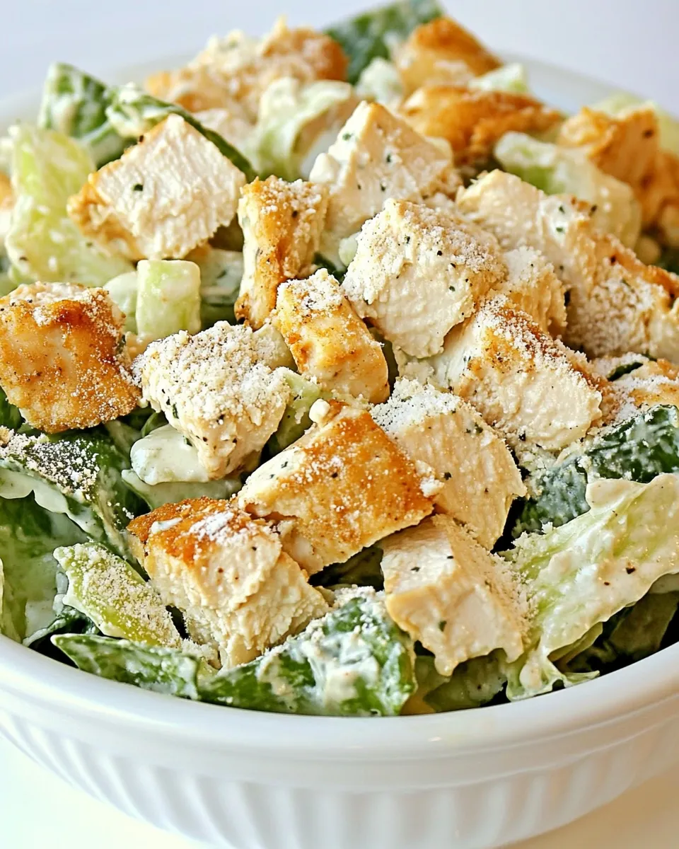 Homemade Bowtie Chicken Caesar Salad recipe photo