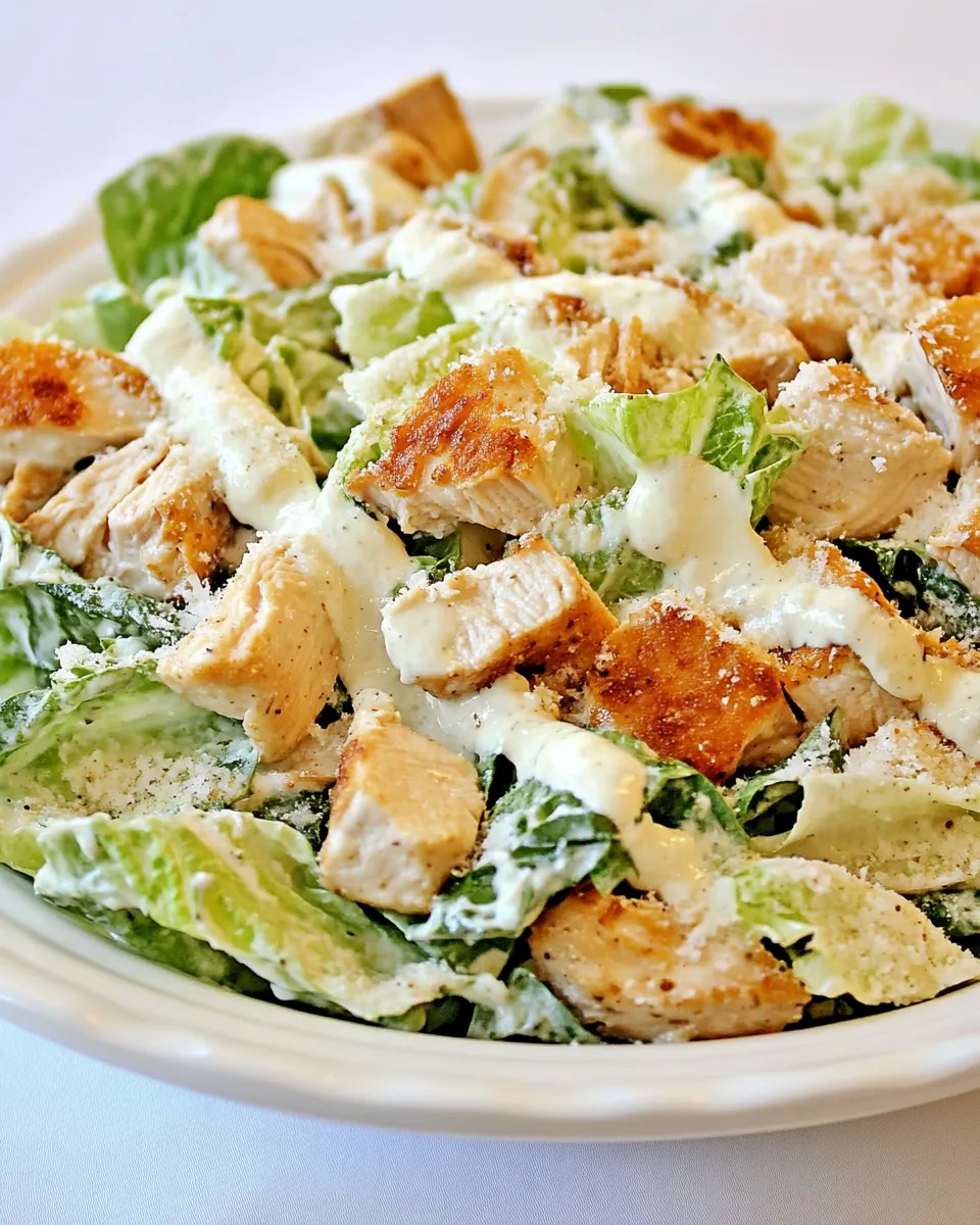 Delicious Bowtie Chicken Caesar Salad plate image