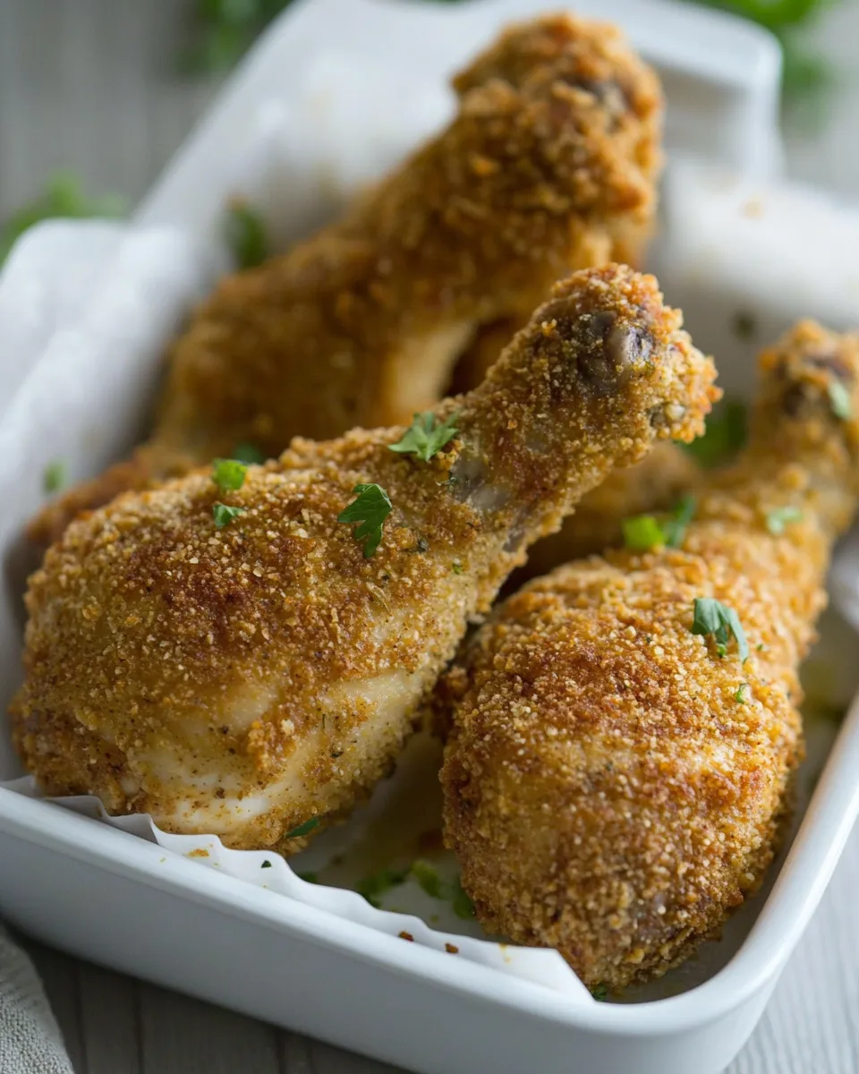 Classic Breaded Baked Chicken Drumsticks Recipe image