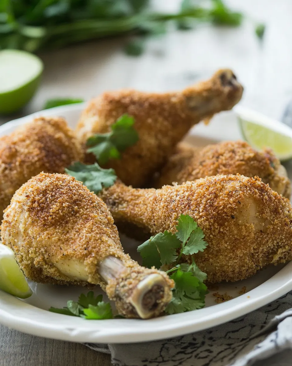 Delicious Breaded Baked Chicken Drumsticks Recipe dish photo