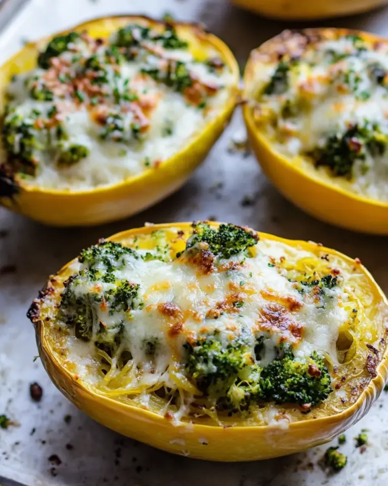 homemade Broccoli Cheddar Stuffed Spaghetti Squash. recipe photo