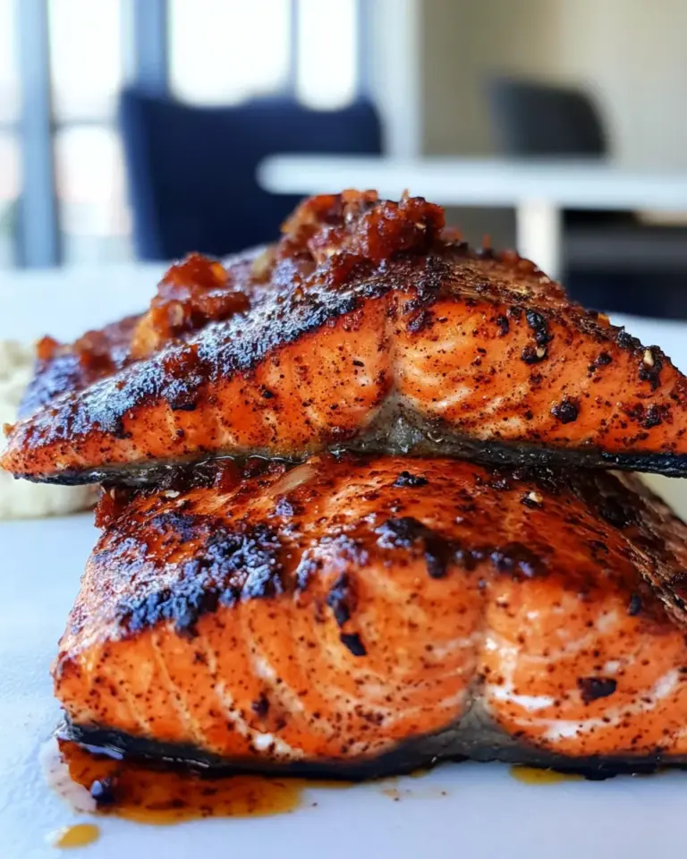 Homemade Broiled Spicy Brown Sugar Salmon. recipe photo