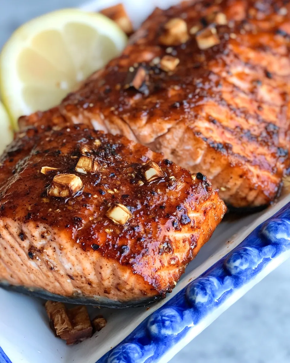 Easy Broiled Spicy Brown Sugar Salmon. dish photo