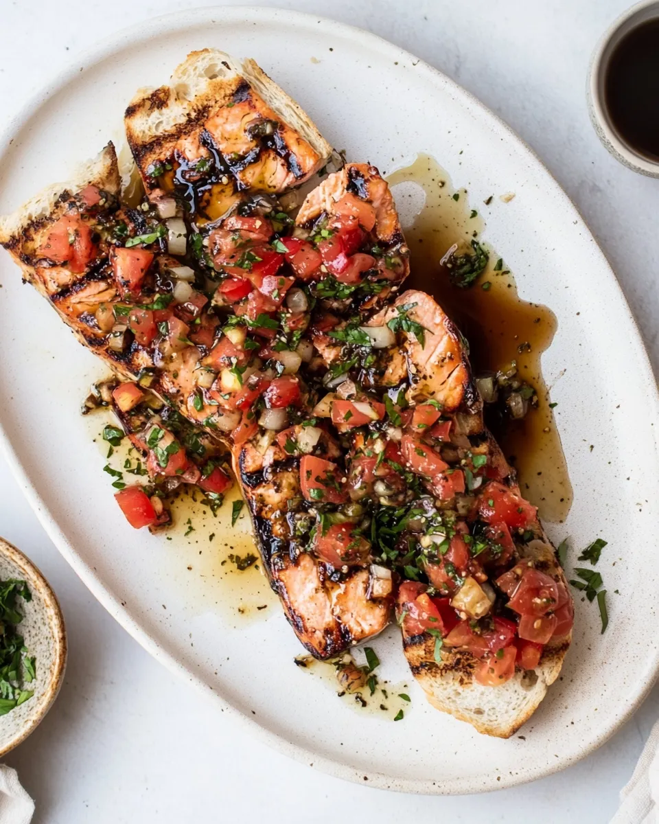 Easy Bruschetta Balsamic Salmon. dish photo