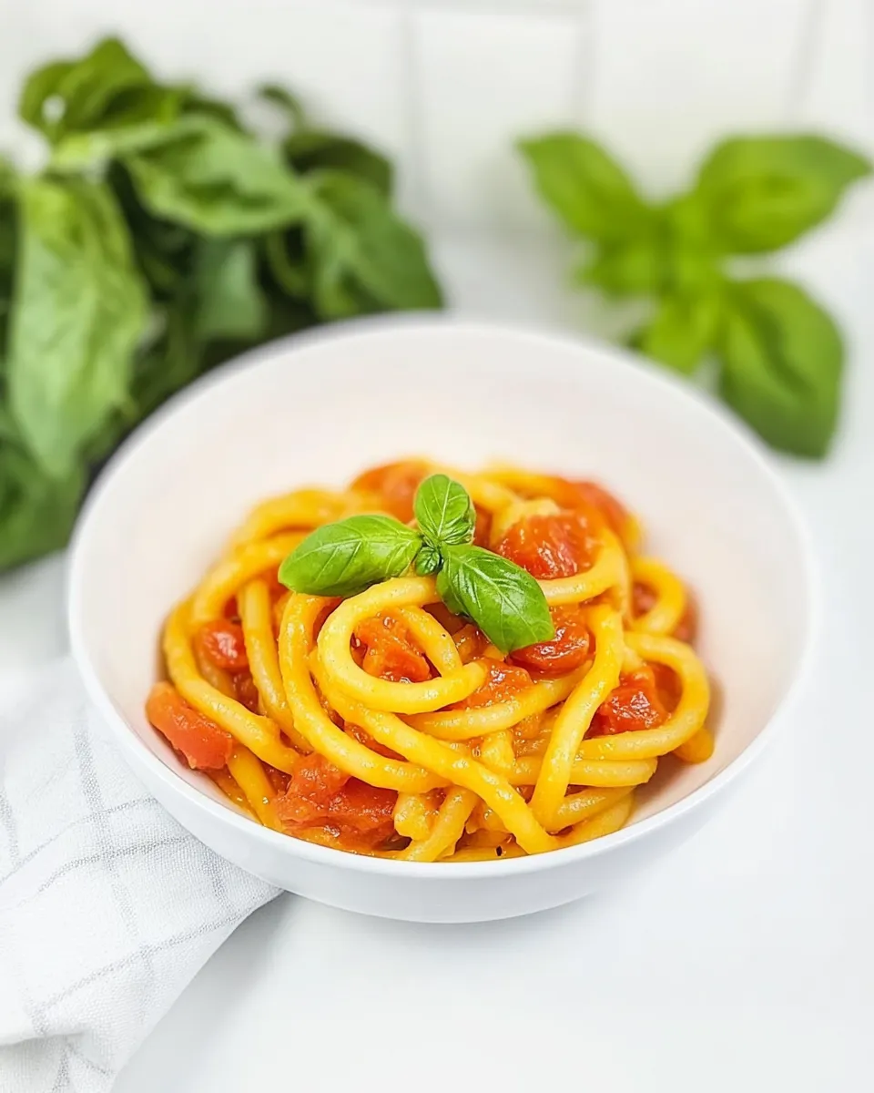Easy Bucatini Pomodoro recipe image