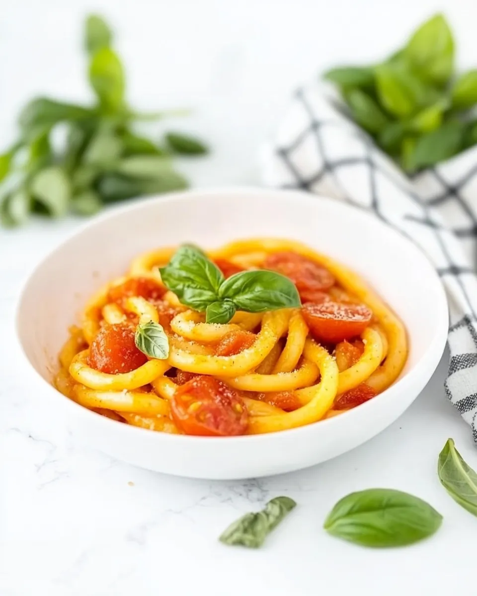 Delicious Bucatini Pomodoro dish photo
