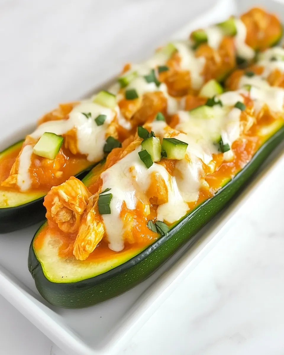 Easy Buffalo Chicken Zucchini Boats recipe photo