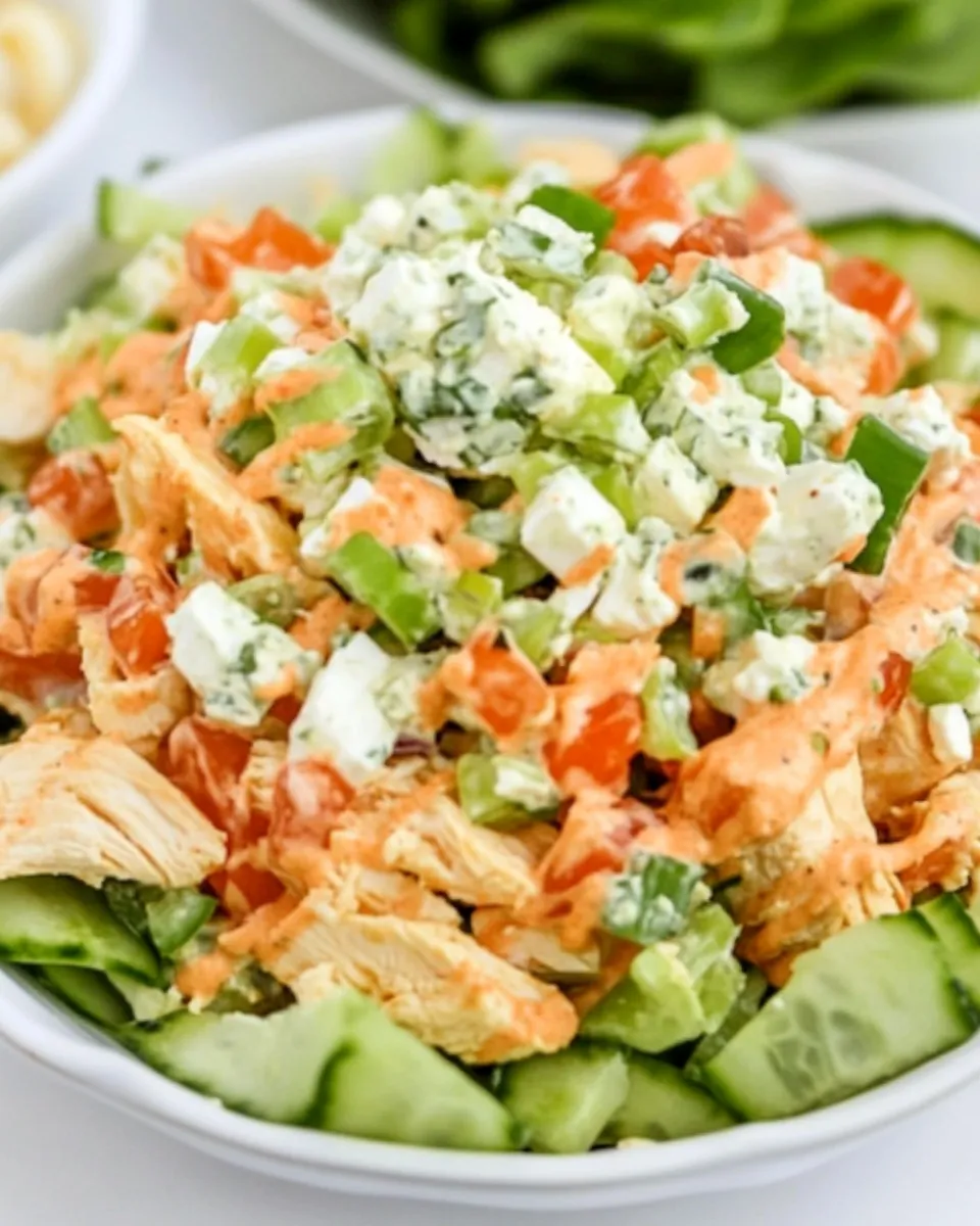 Easy Buffalo Ranch Chicken Salad food shot