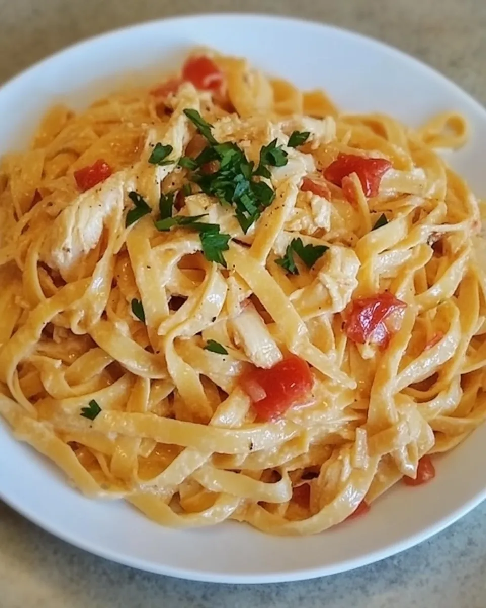 delicious CHICKEN FETTUCCINE dish photo