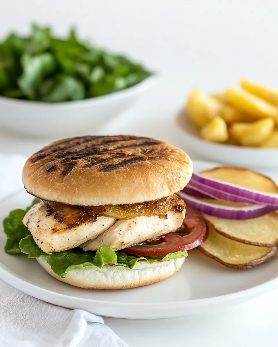 Delicious Caesar Grilled Chicken Burger dish photo