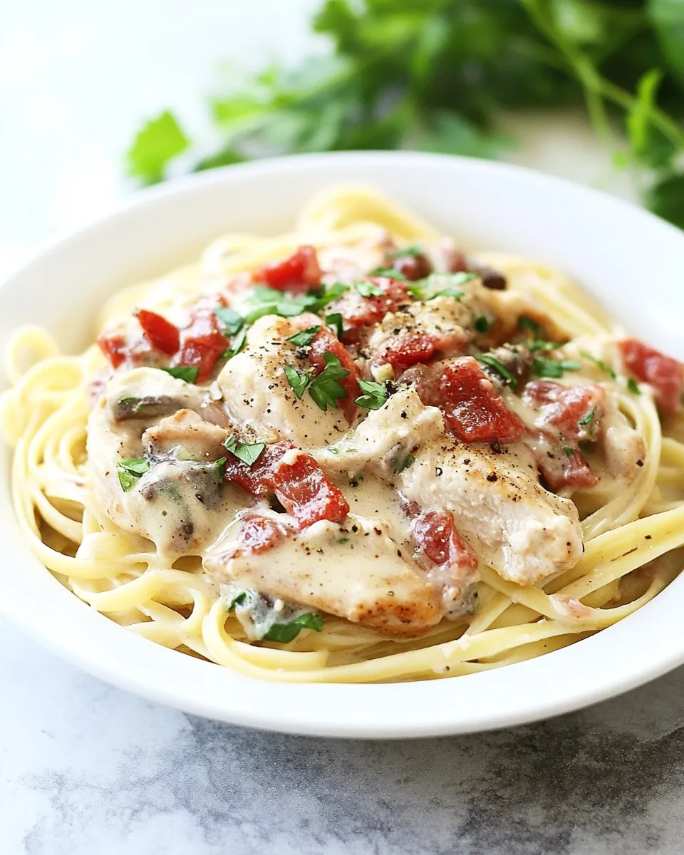 homemade Cajun Chicken Alfredo Recipe with Linguine Pasta photo
