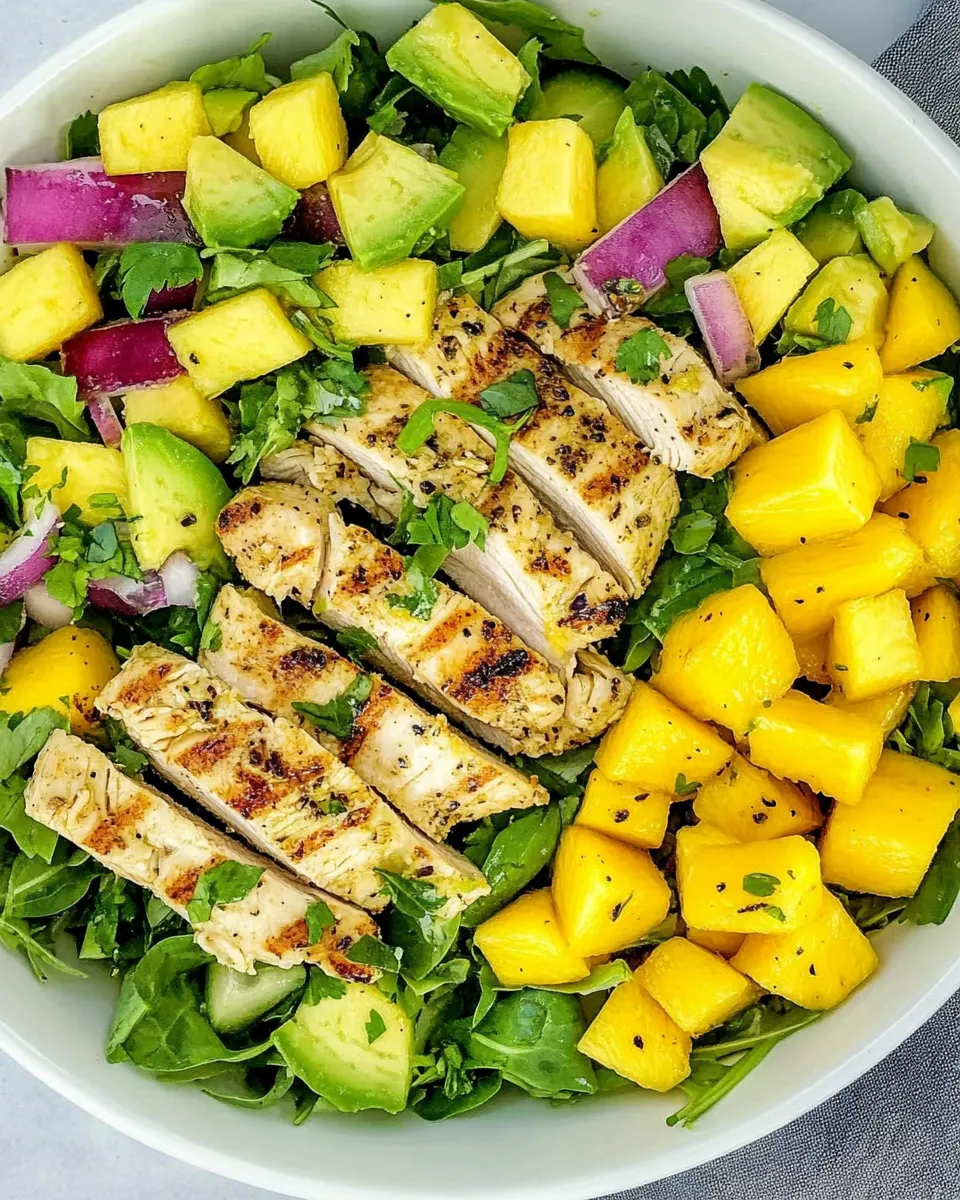 Fresh California Grilled Chicken Avocado and Mango Salad picture