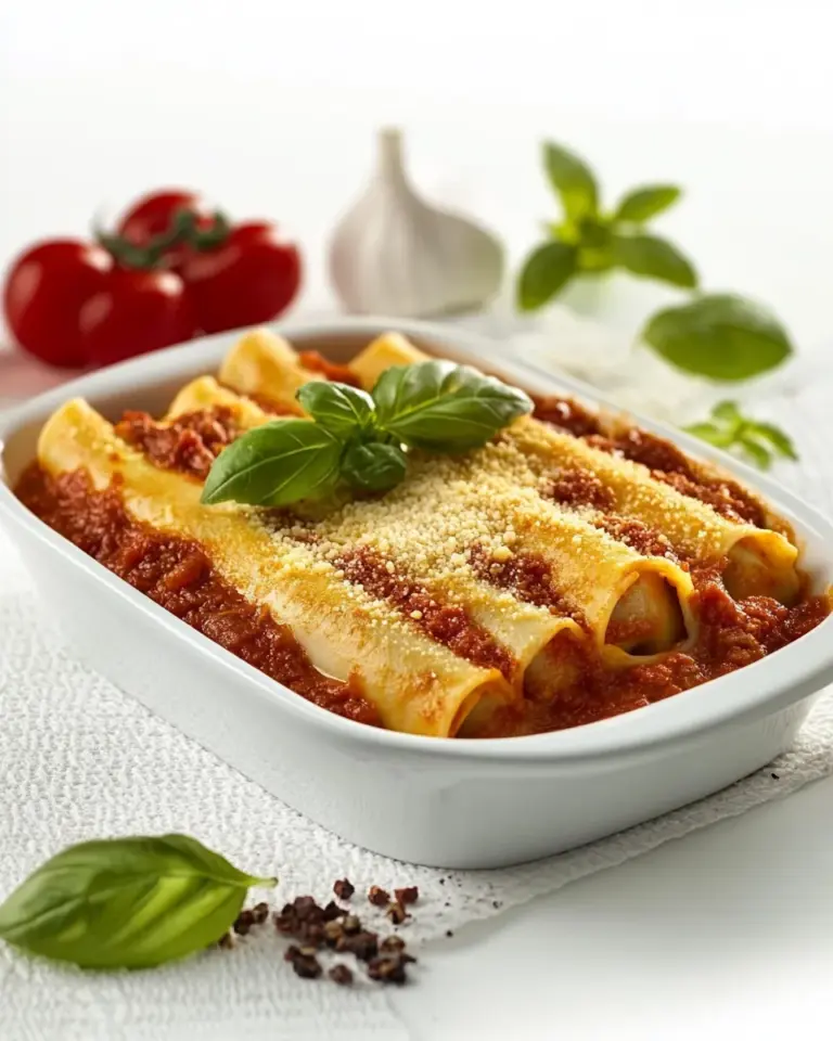 Homemade Cannelloni with Basil Tomato Sauce photo