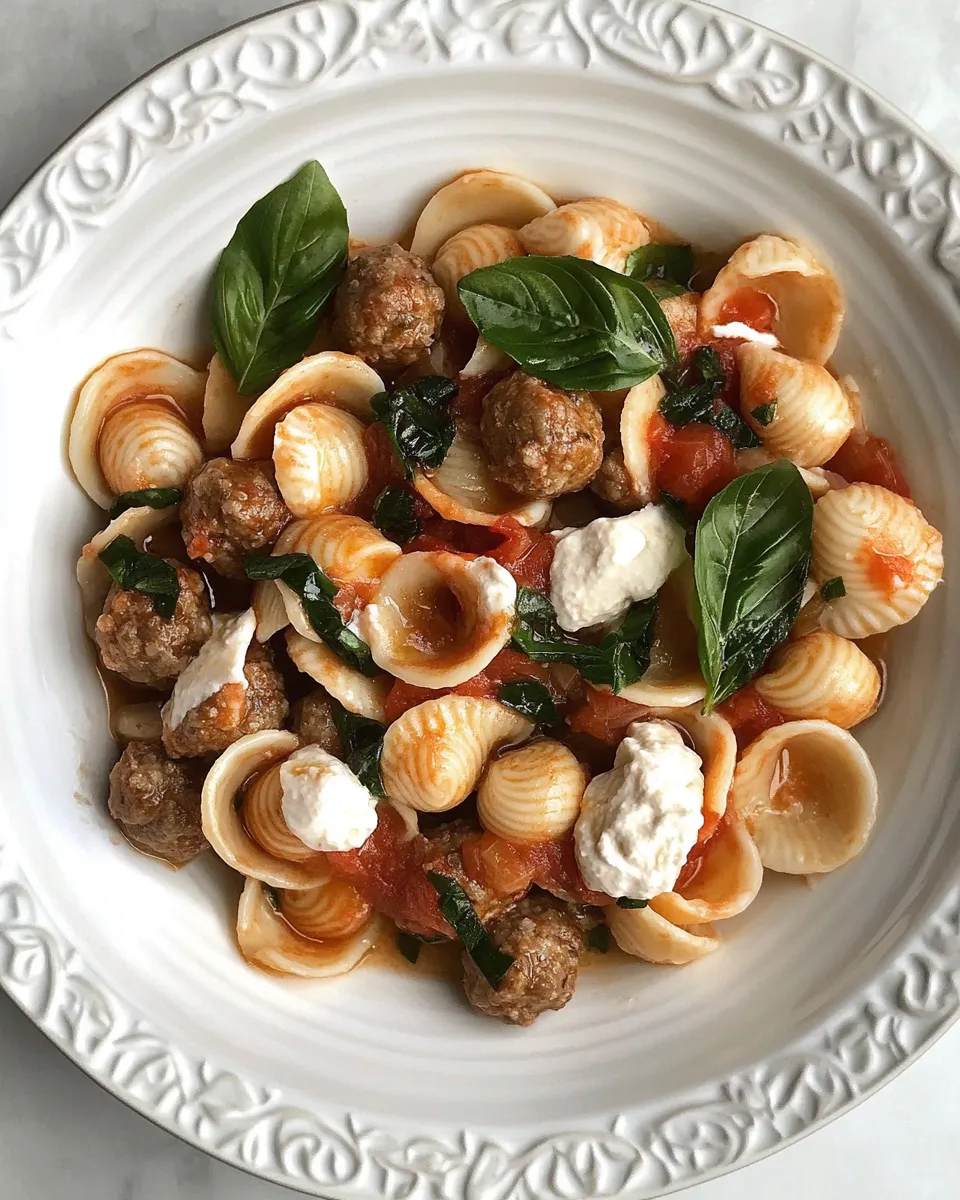 Easy Caprese Shells with Mini Meatballs. picture