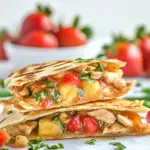 Delicious Caramelized Pineapple Chicken Quesadillas with Strawberry Salsa dish photo