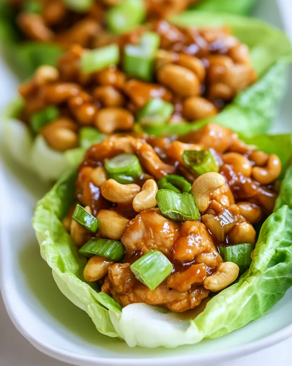 Easy Cashew Chicken Lettuce Wraps recipe photo