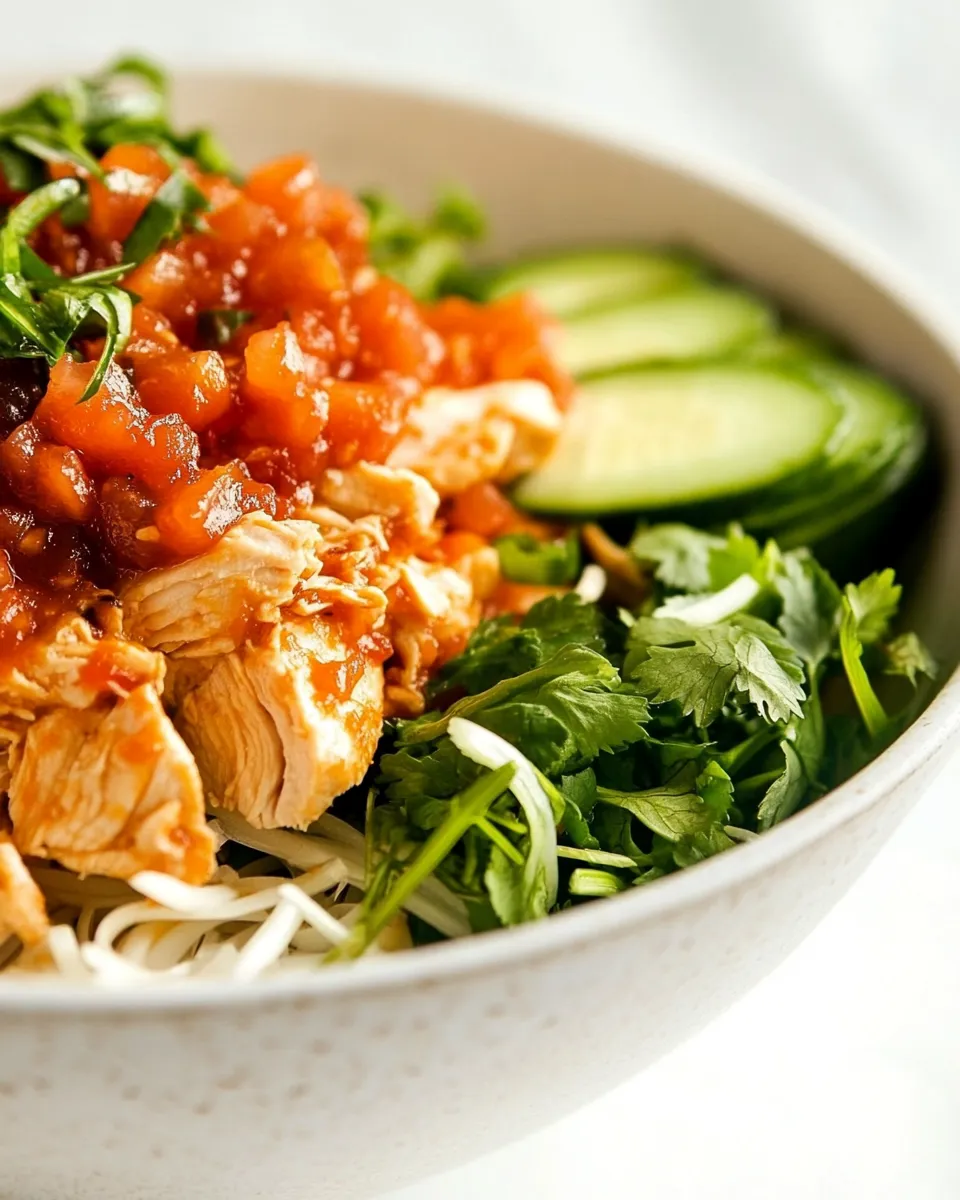 Classic Charred Tomato Salsa Chicken Bowl Recipe image
