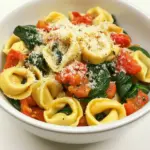 Homemade Cheese Tortellini with Spinach and Slow Roasted Tomatoes photo