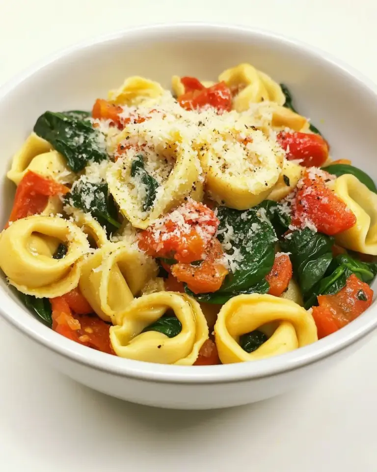Homemade Cheese Tortellini with Spinach and Slow Roasted Tomatoes photo