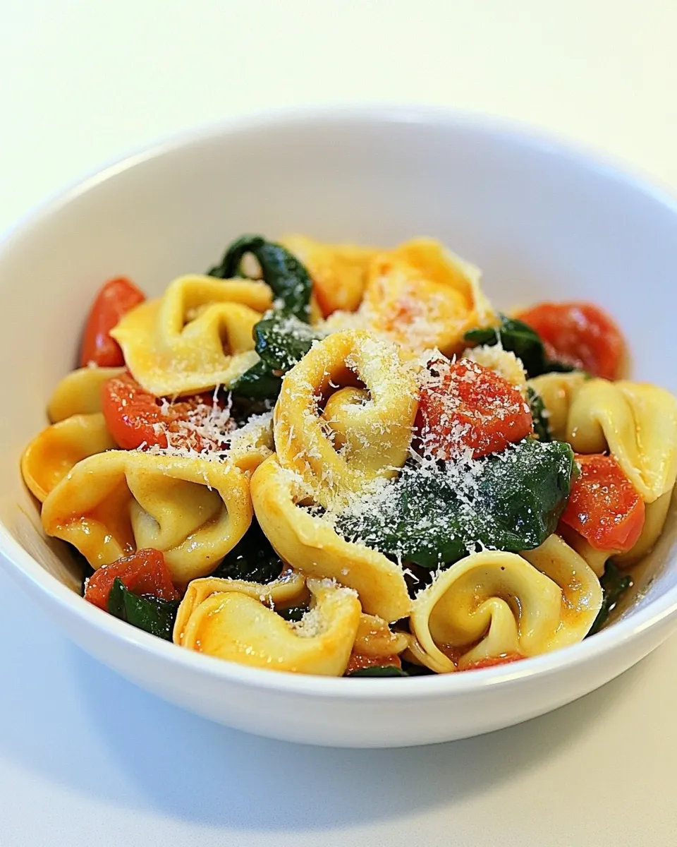 Classic Cheese Tortellini with Spinach and Slow Roasted Tomatoes image